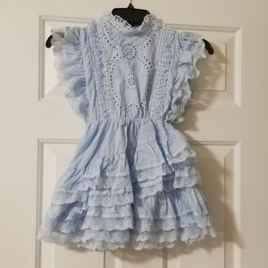 Girls Trish Scully Size 6 baby blue lace dress